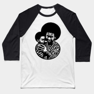 Afrocentric Father And Son Wooden Carving Baseball T-Shirt